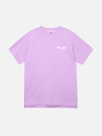심플 로고 루즈핏 티셔츠_라이트바이올렛
